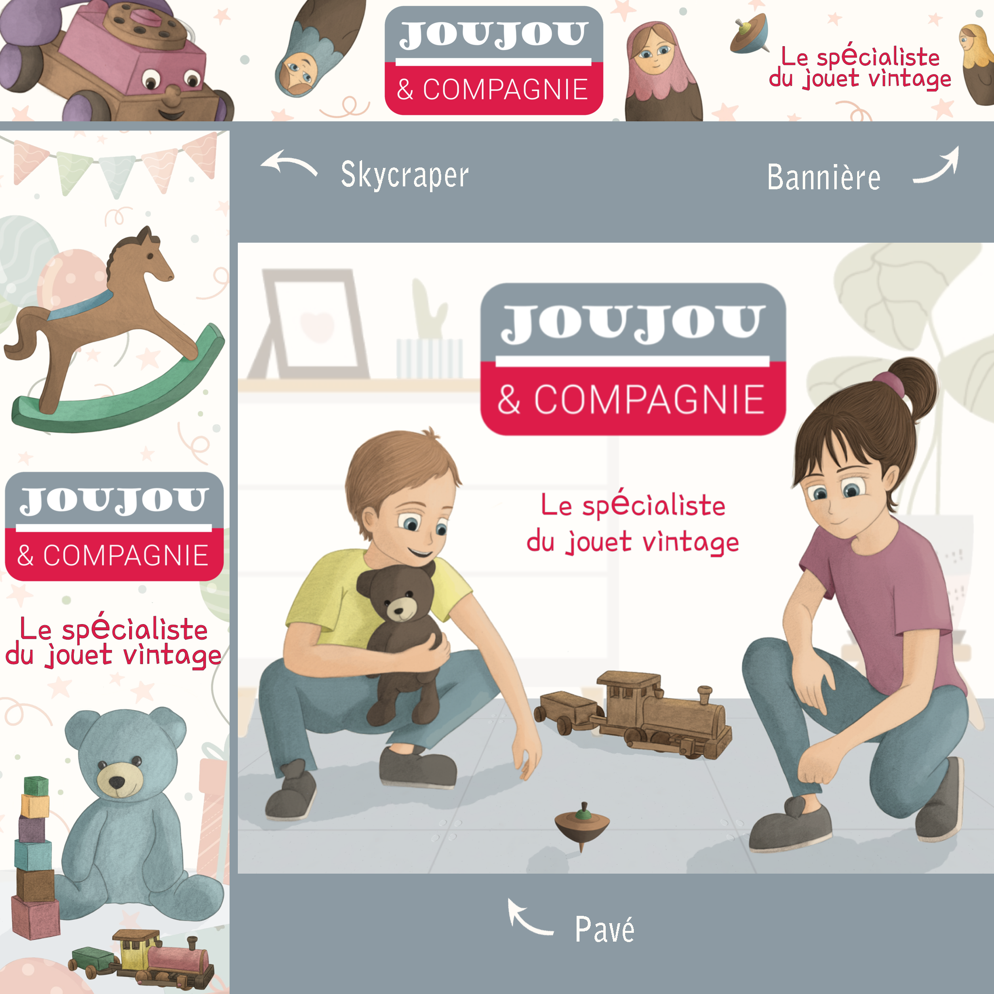 Illustrations enfance & jeunesse – illustration finale des encarts pour un site web