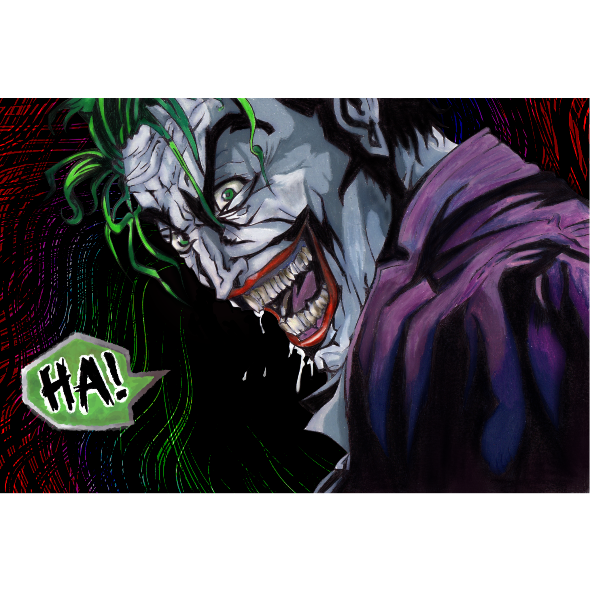 Illustrations contemporaines & variées – illustration du Joker réalisée avec des techniques mixtes