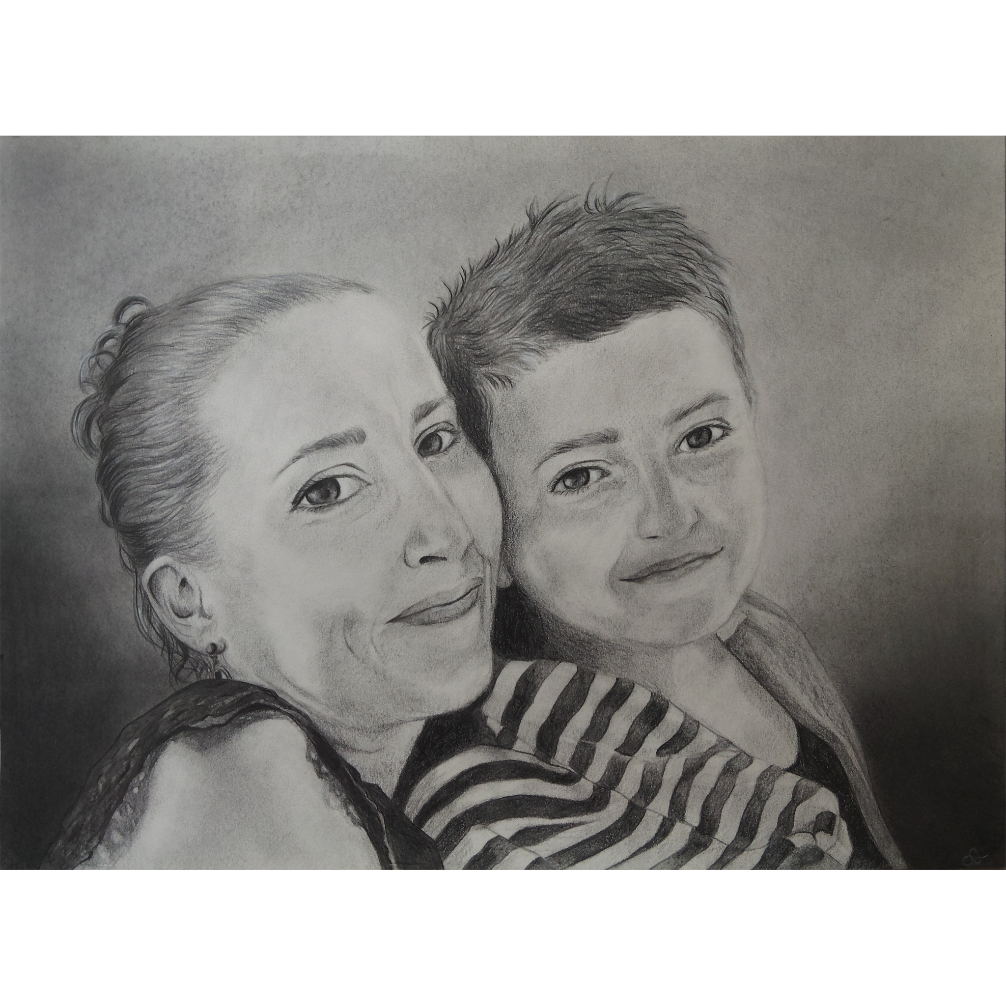 Illustrations de portraits aux techniques diverses -portrait de famille