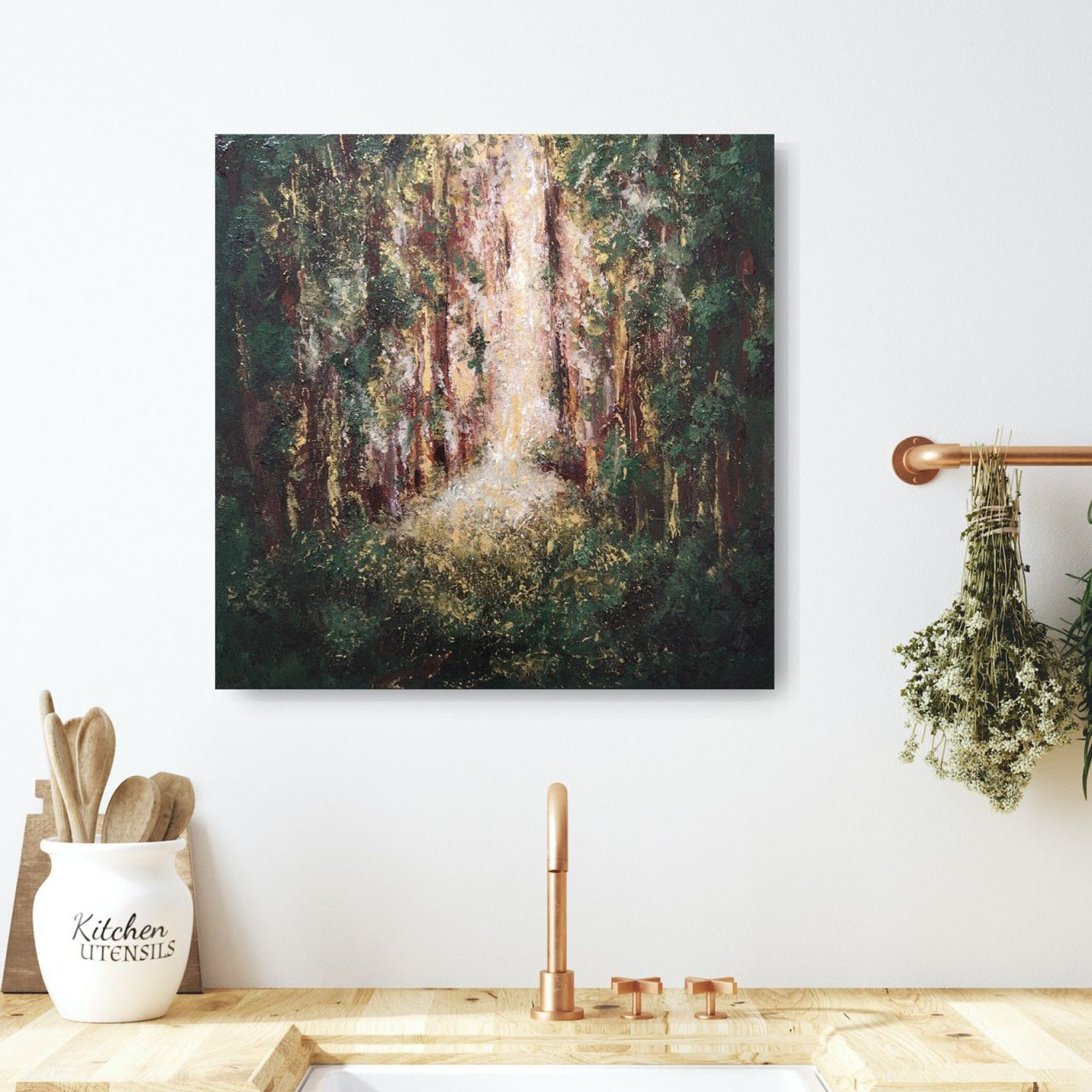 Peinture au couteau forêt artiste Occitanie, nature paysages