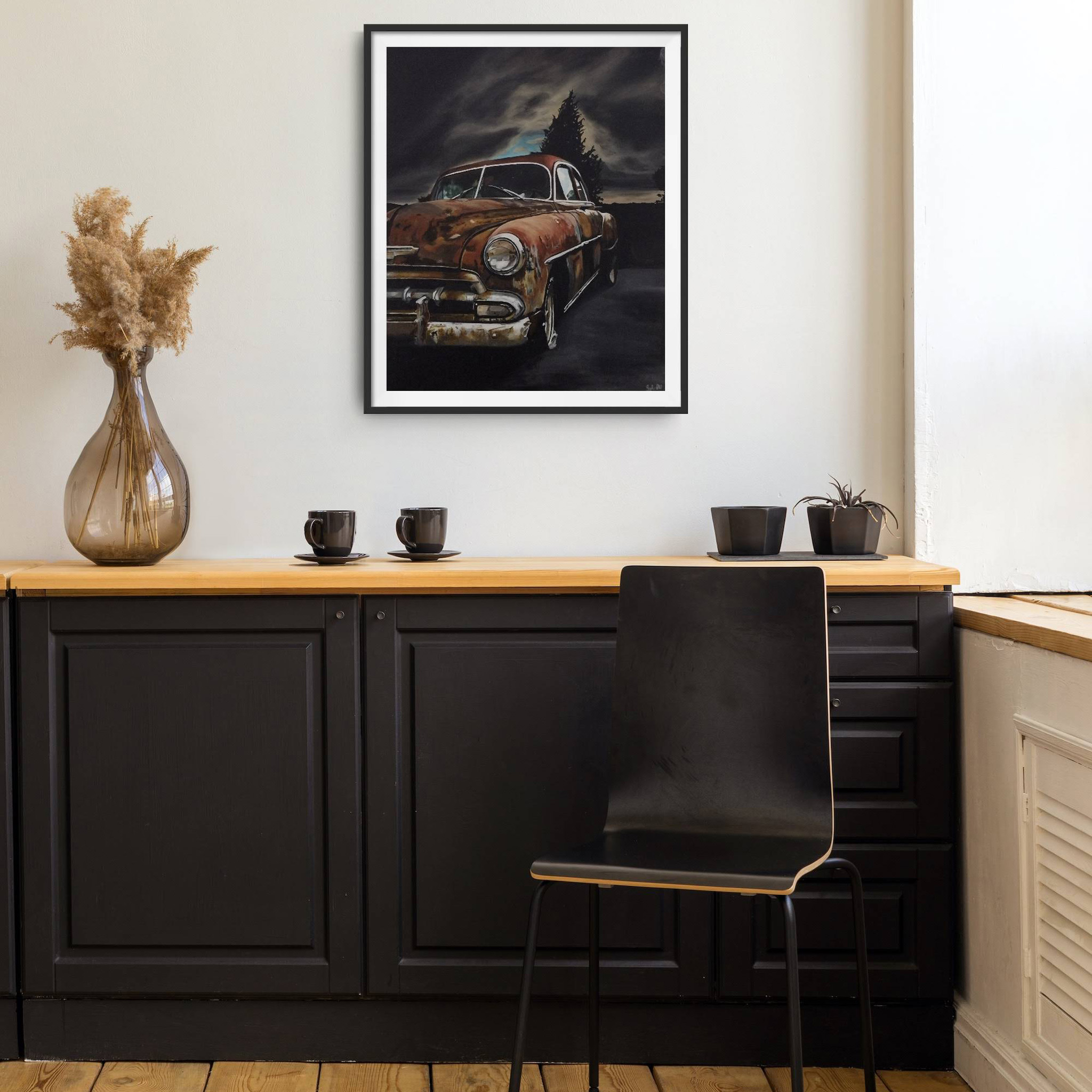 Peinture couleur de voiture vintage fait main artiste peintre Occitanie