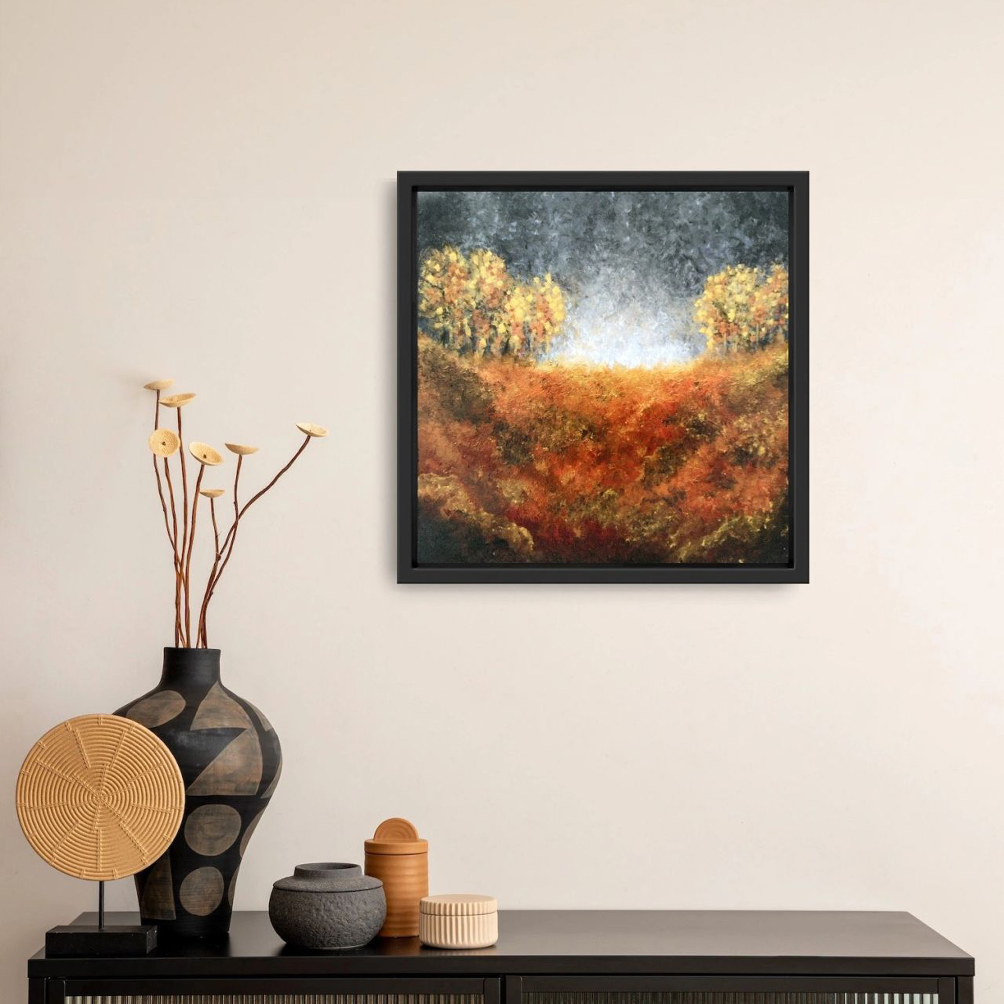 Paysage d'automne, nature peinture acrylique, tarifs, paysages