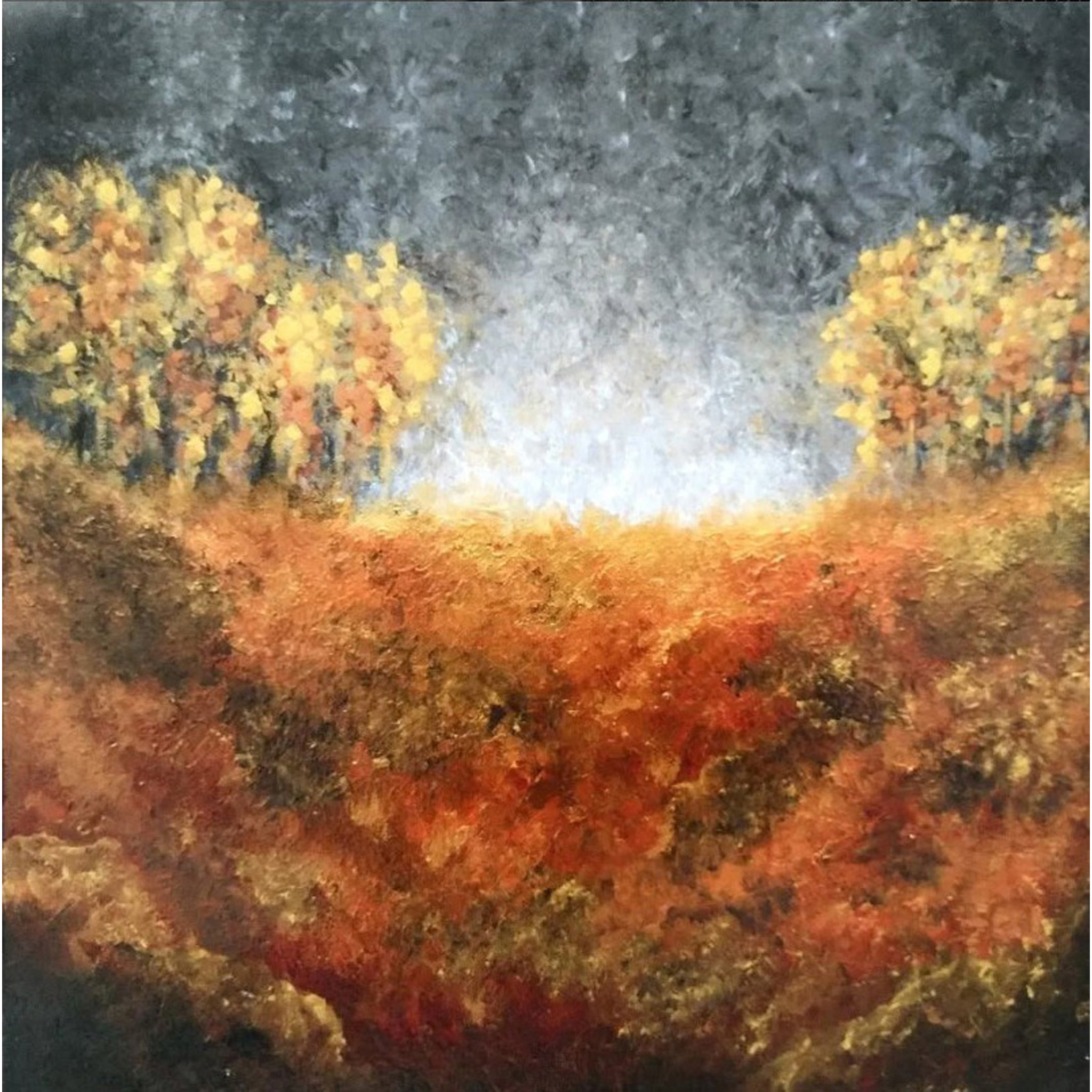 Paysage d'automne, nature peinture acrylique paysages
