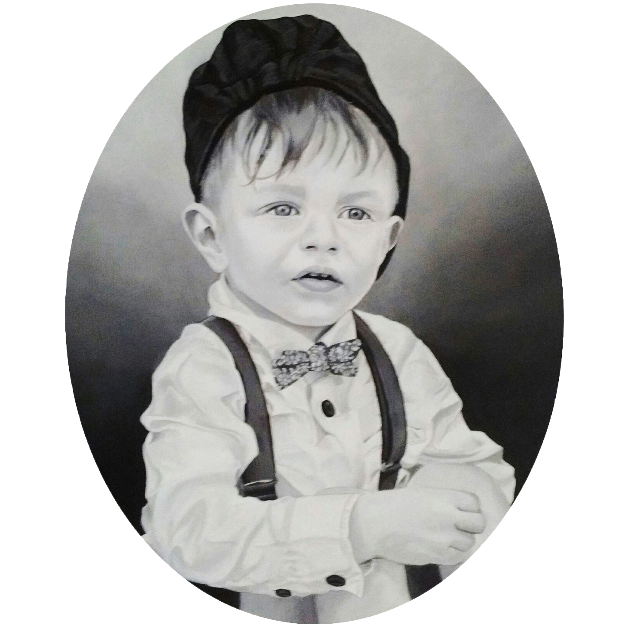 Cadeau de mariage, portrait d'enfant peinture médaillon, original, style vintage