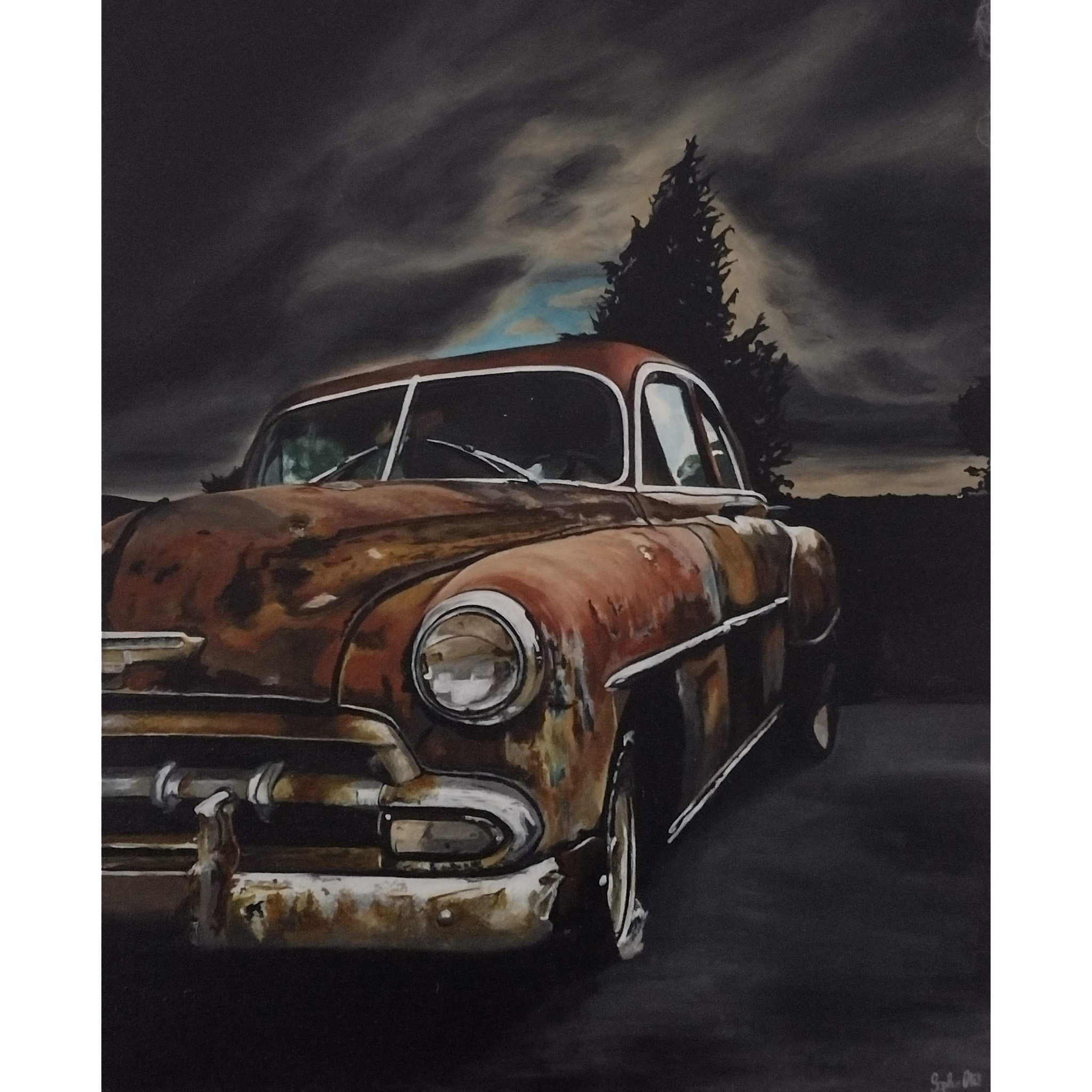 Peinture couleur de voiture vintage fait main artiste peintre Occitanie, univers variés