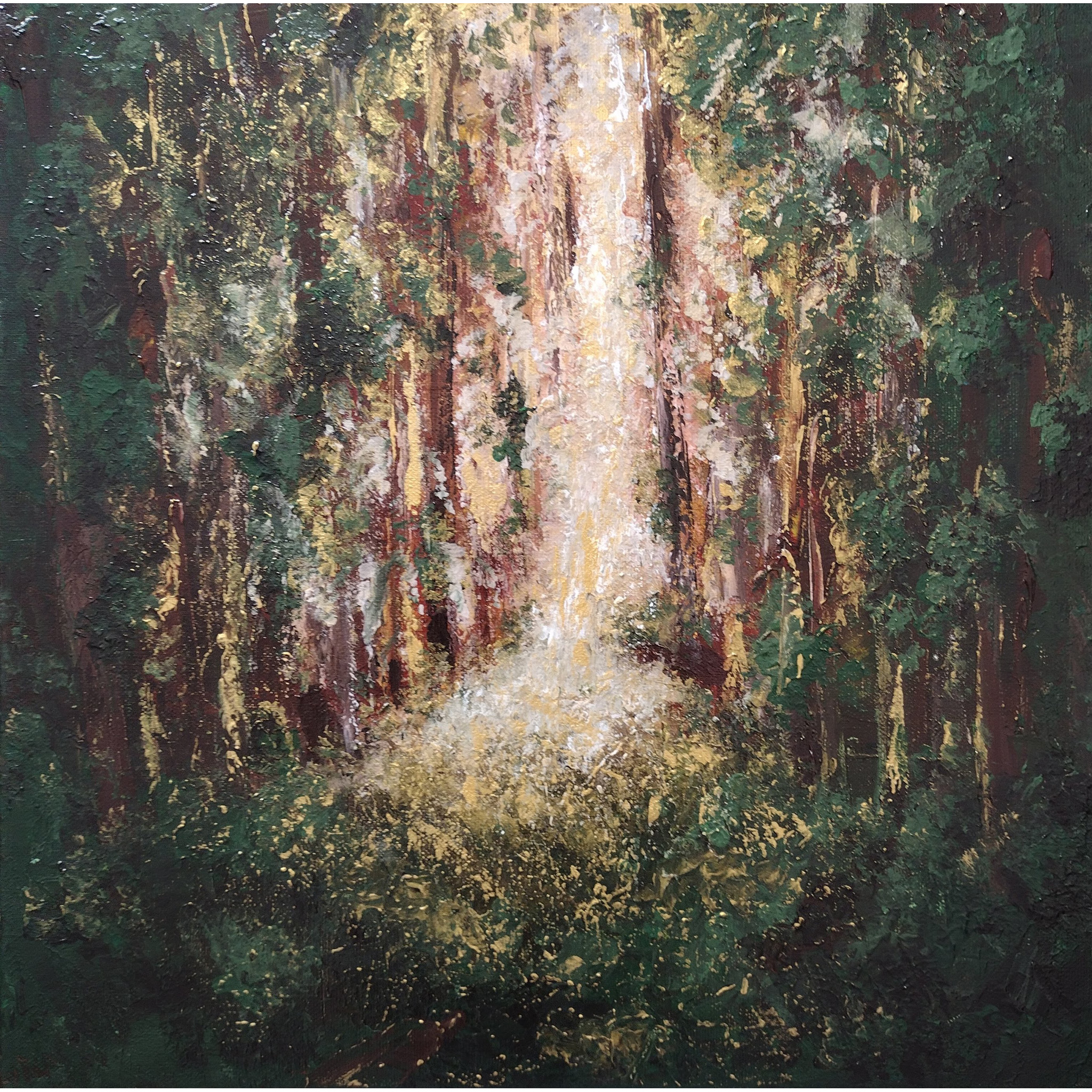 Peinture au couteau forêt artiste Occitanie, nature paysages