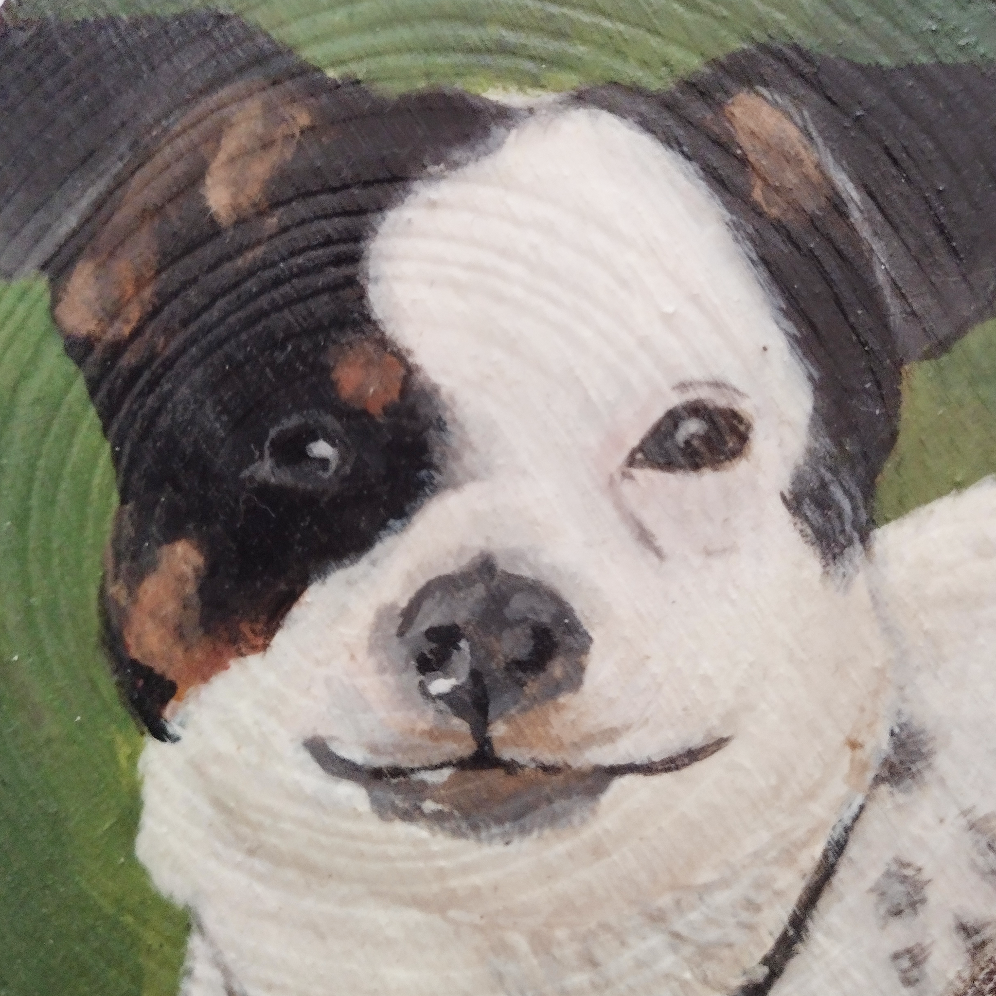 Rondin de bois peint à la main, peinture sur bois personnalisé, familier chien