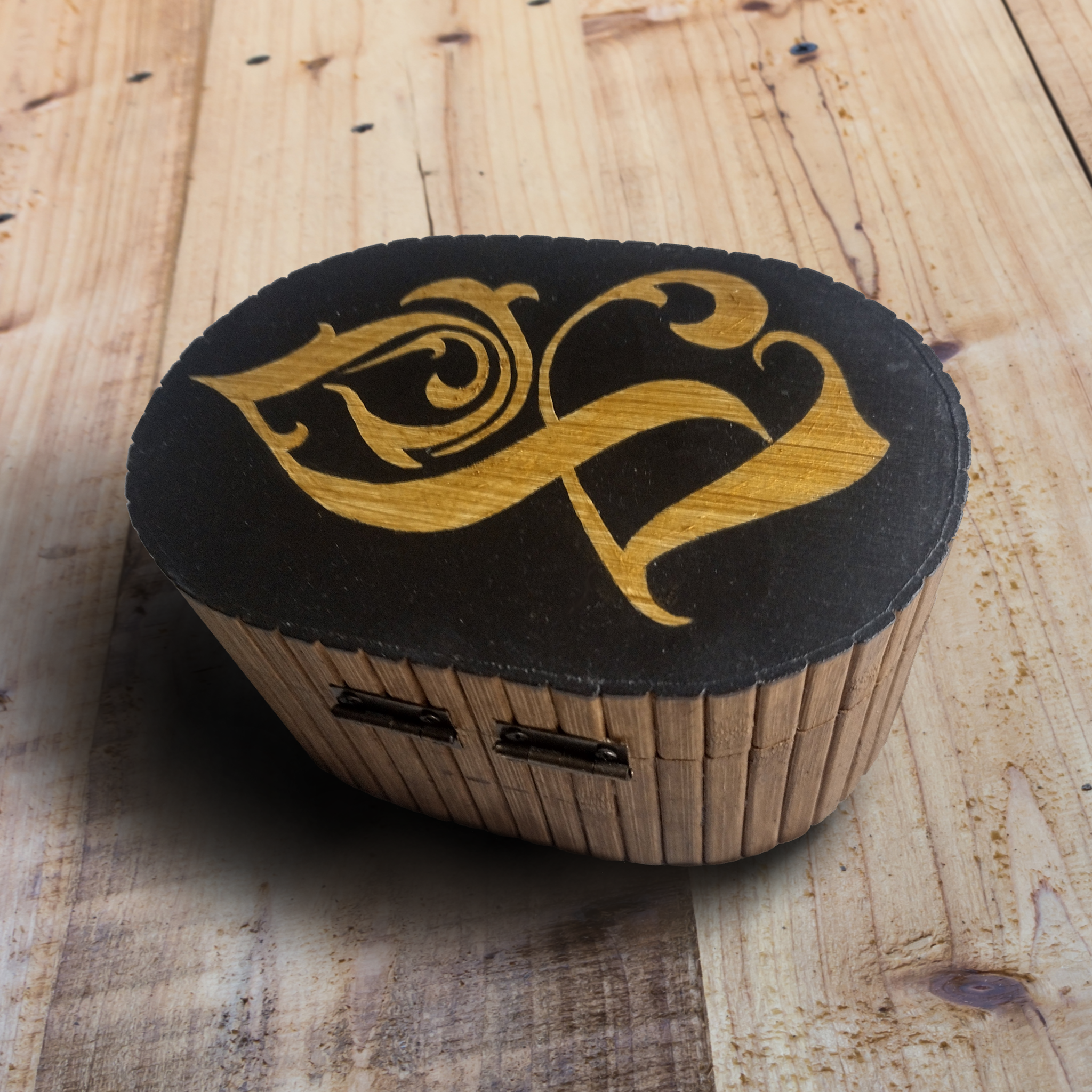 Peinture sur bois boîte peinte à la main motif lettre